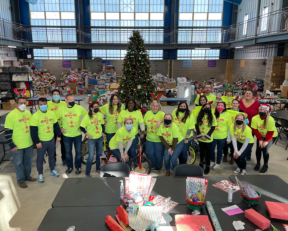 Batch a Toys Volunteers in Gym